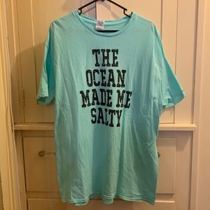 The Ocean Made Me Salty Blue Top Size XL